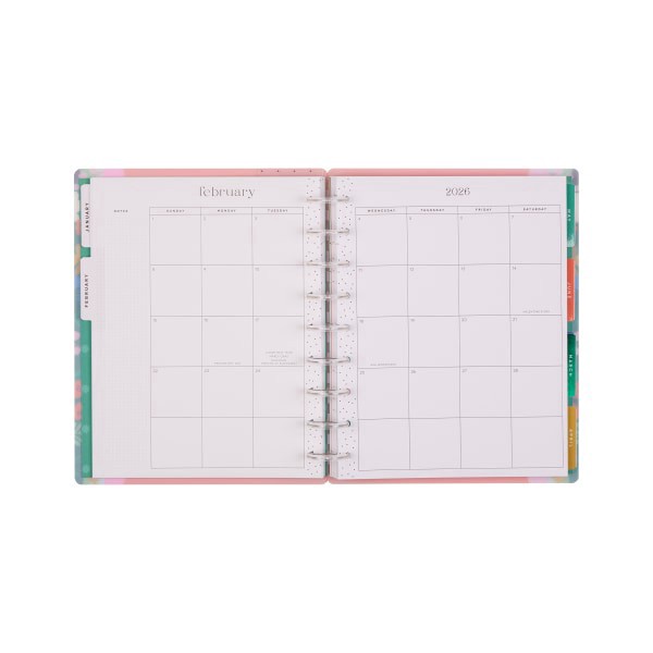 slide 10 of 10, 2026 Happy Planner Monthly/Weekly Classic Disc Bound Planner, 7"" x 9-1/4"", Floral Color Beat, January To December, PPCD12-676, 1 ct