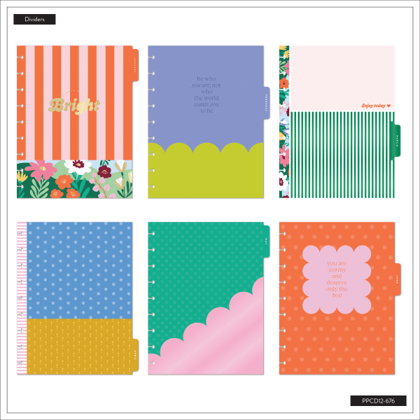 slide 3 of 10, 2026 Happy Planner Monthly/Weekly Classic Disc Bound Planner, 7"" x 9-1/4"", Floral Color Beat, January To December, PPCD12-676, 1 ct