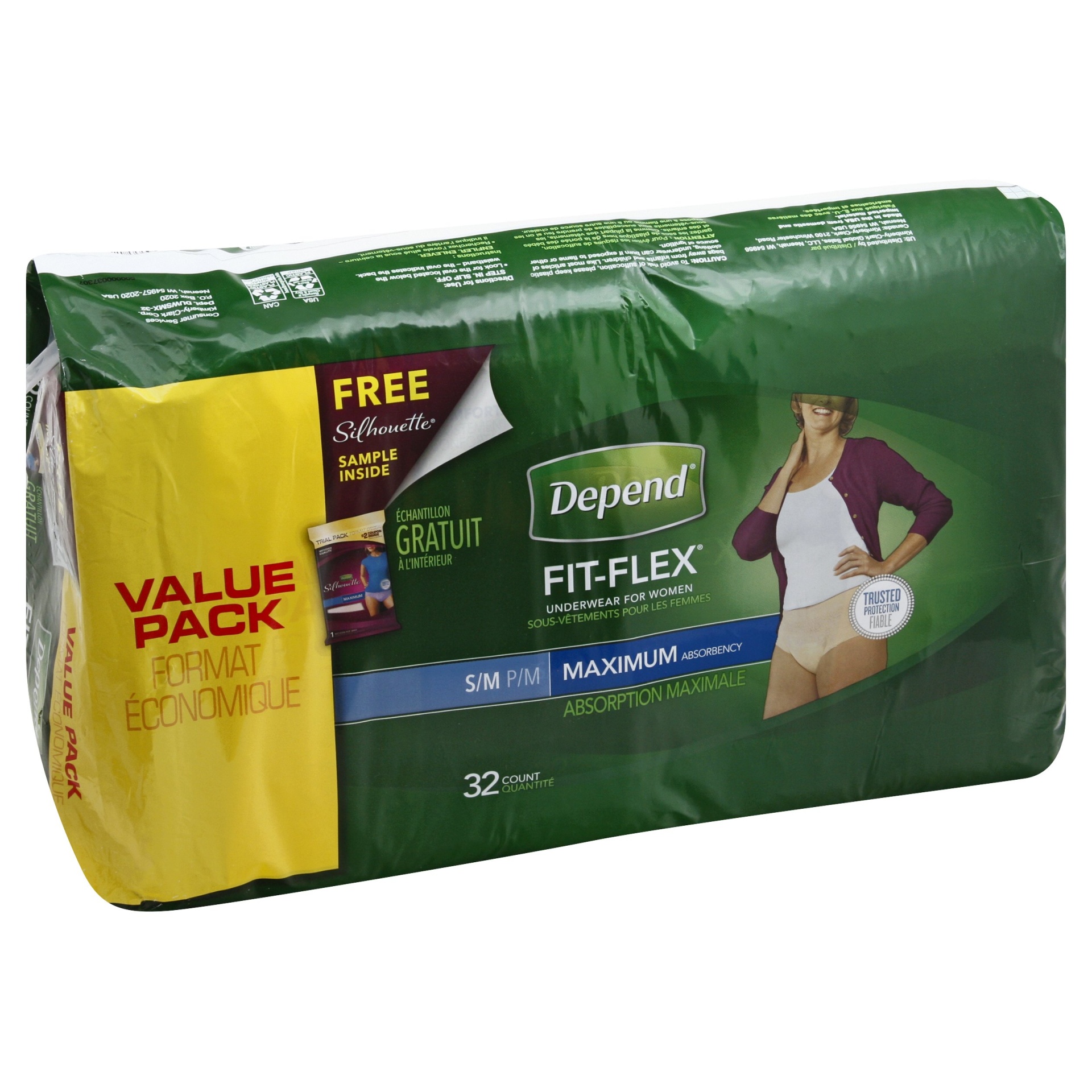 Depend Fit-Flex Underwear For Women, Maximum Absorbency, S/M 34 ct | Shipt