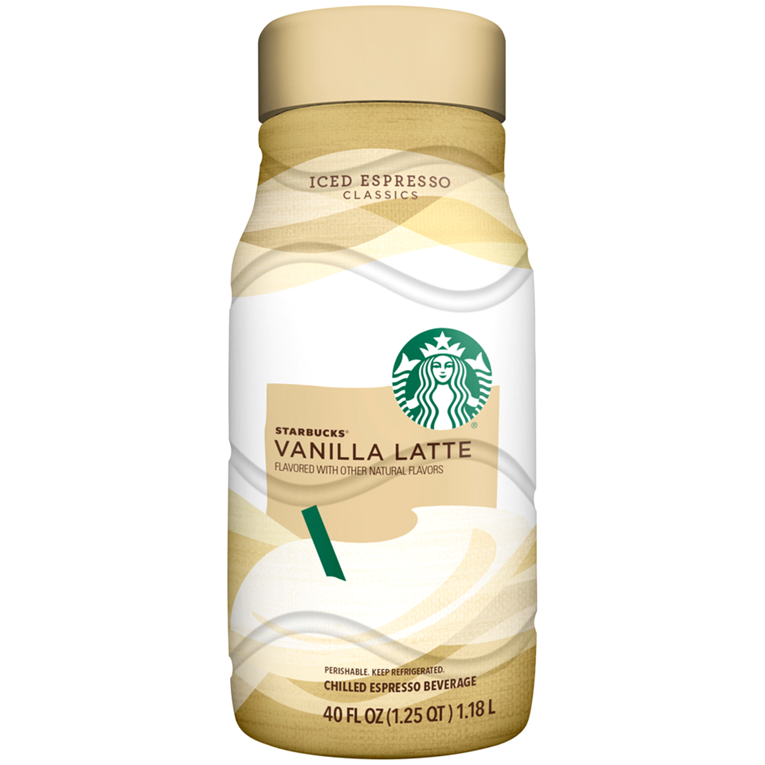 slide 1 of 3, Starbucks Vanilla Latte Iced Espresso Bottled Coffee Drink, 40 Fl Oz, 40 fl oz