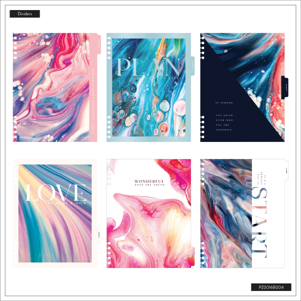 slide 4 of 10, 2026 Happy Planner Monthly/Weekly Big Customizable Twin Loop Planner, 8-1/2"" x 11"", Fluid Fusion, January To December, PZ0016B004, 1 ct