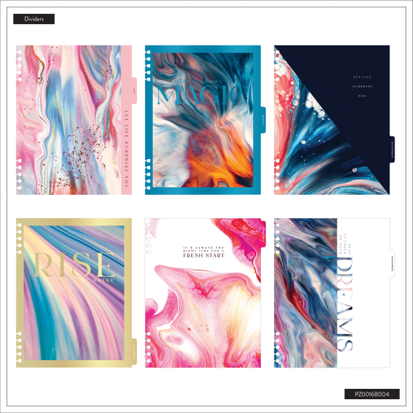 slide 9 of 10, 2026 Happy Planner Monthly/Weekly Big Customizable Twin Loop Planner, 8-1/2"" x 11"", Fluid Fusion, January To December, PZ0016B004, 1 ct