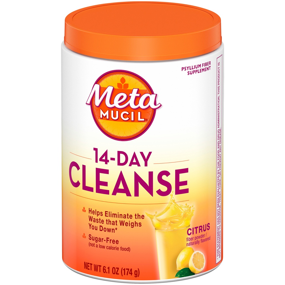 slide 2 of 2, Metamucil 14-Day Cleanse Daily Fiber Supplement Citrus, 6.1 oz