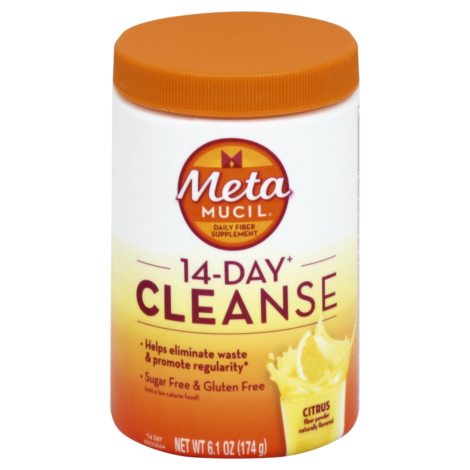 slide 1 of 2, Metamucil 14-Day Cleanse Daily Fiber Supplement Citrus, 6.1 oz