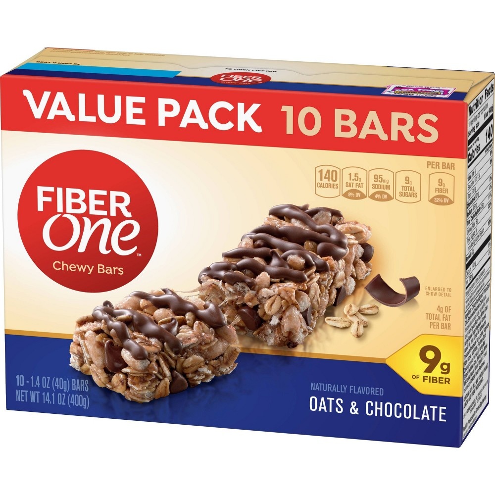 slide 3 of 3, Fiber One Oats & Chocolate Chewy Bars, 10 ct