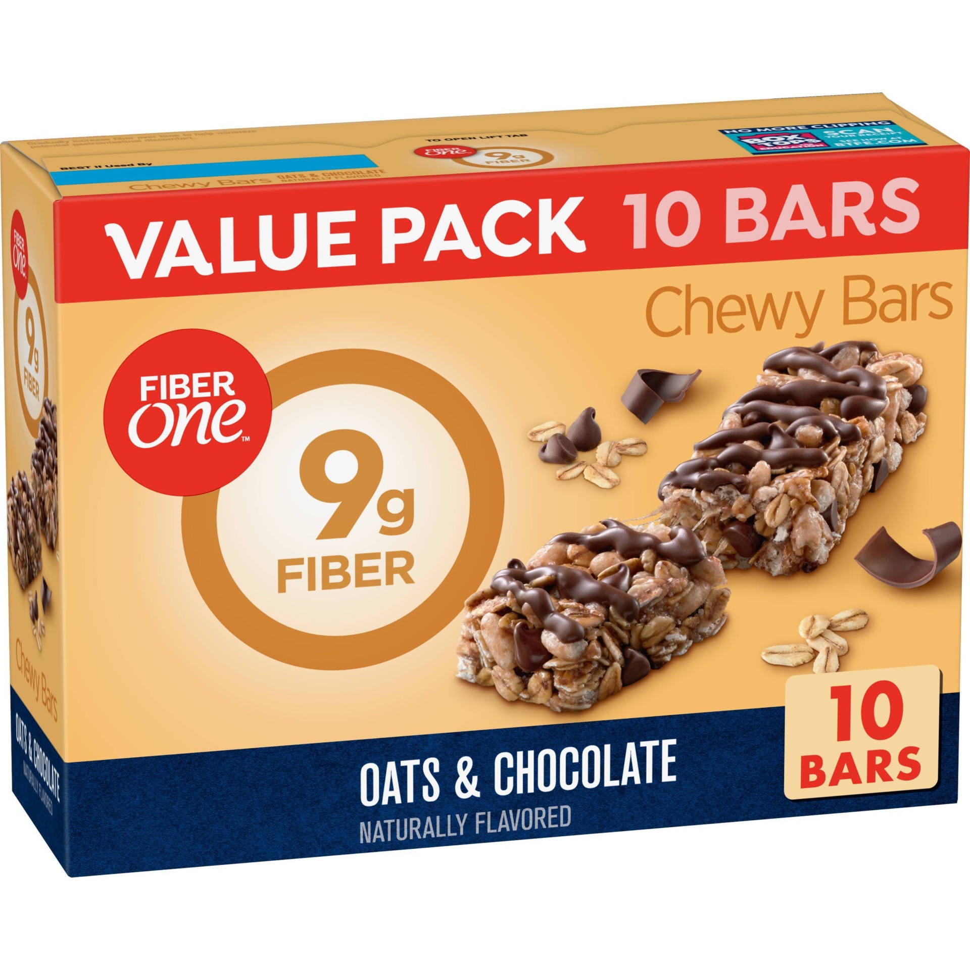 slide 1 of 3, Fiber One Oats & Chocolate Chewy Bars, 10 ct