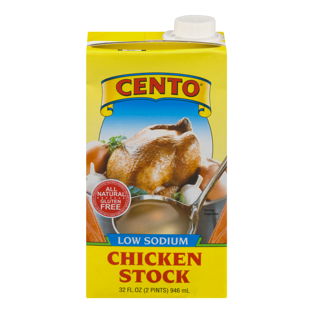 slide 1 of 4, Cento Lower Sodium Chicken Stock, 32 oz