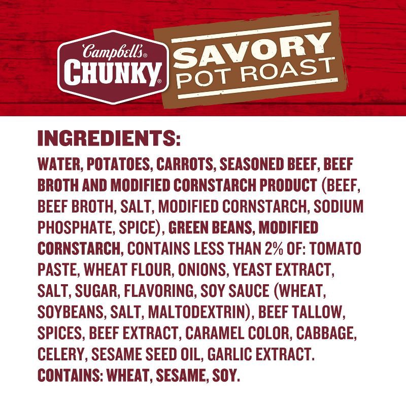 slide 9 of 14, Campbell's Chunky Savory Pot Roast Soup - 18.8oz, 18.8 oz