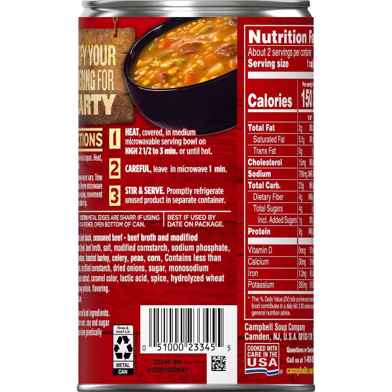 slide 13 of 14, Campbell's Chunky Hearty Beef Barley Soup - 18.8oz, 18.8 oz