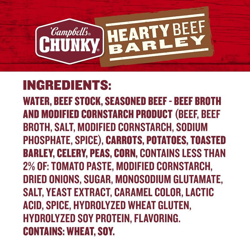 slide 9 of 14, Campbell's Chunky Hearty Beef Barley Soup - 18.8oz, 18.8 oz