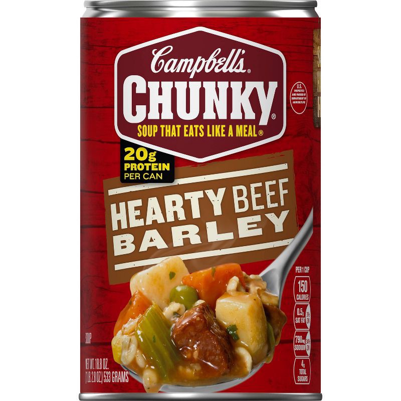 slide 11 of 14, Campbell's Chunky Hearty Beef Barley Soup - 18.8oz, 18.8 oz