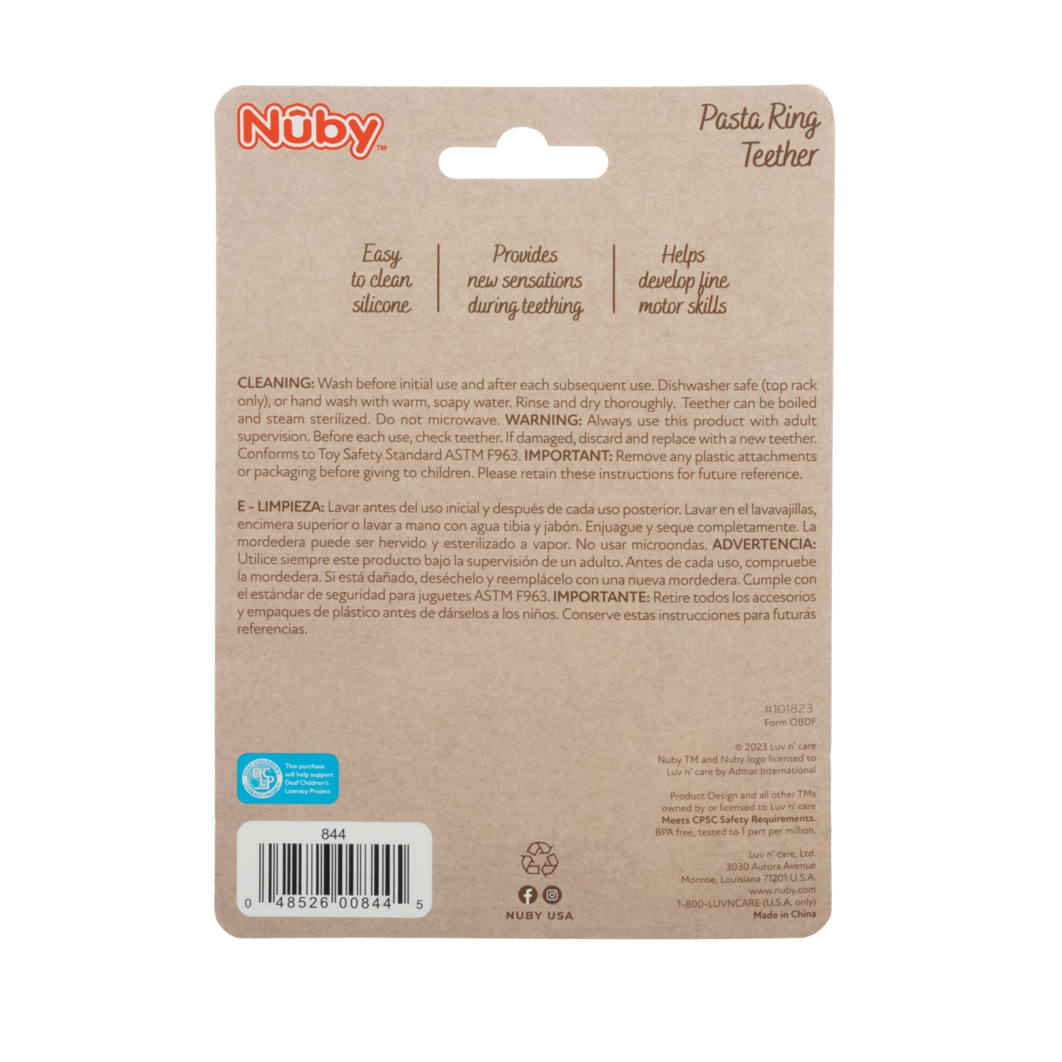 slide 2 of 8, Nuby Pasta Teething Ring, 1 ct