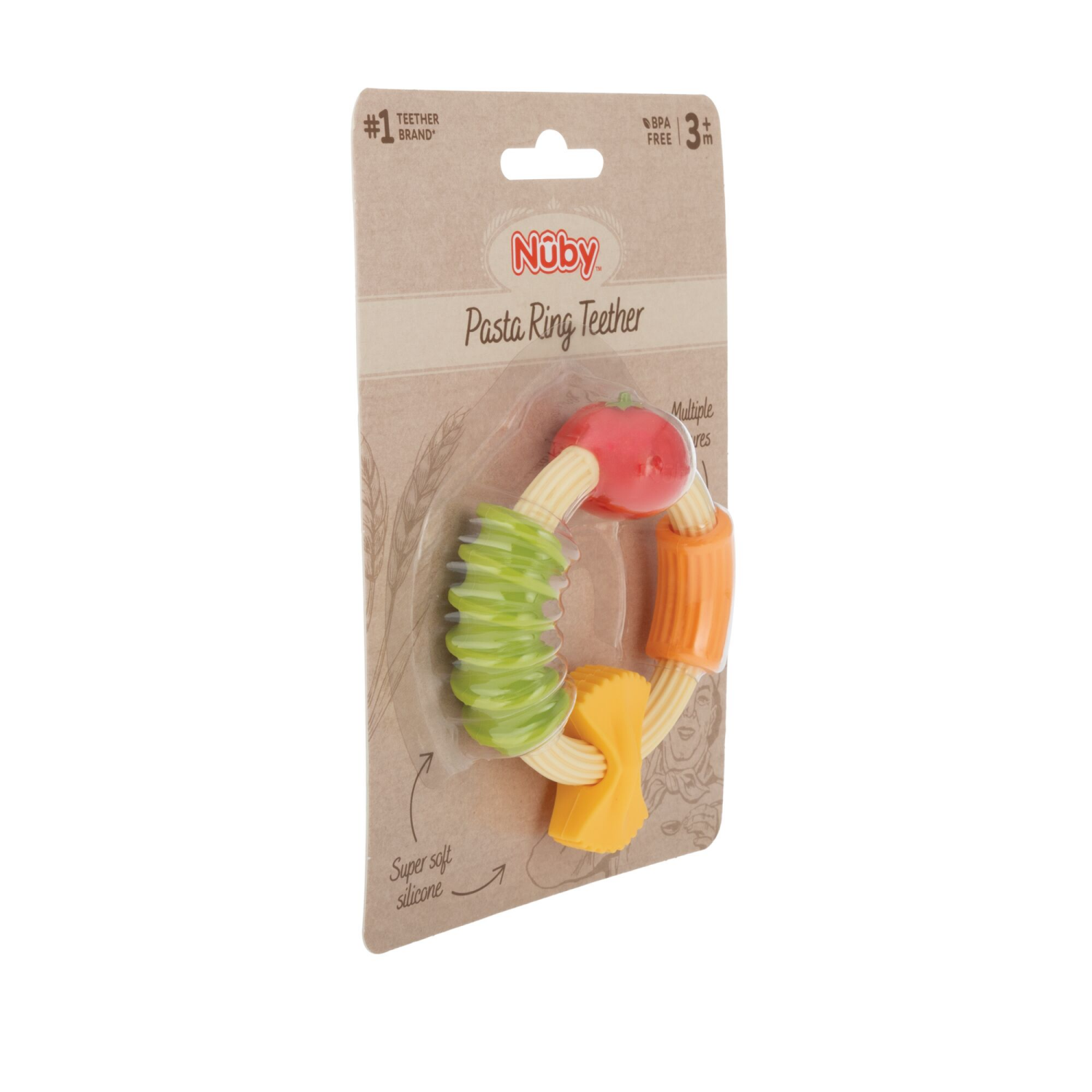 slide 3 of 8, Nuby Pasta Teething Ring, 1 ct