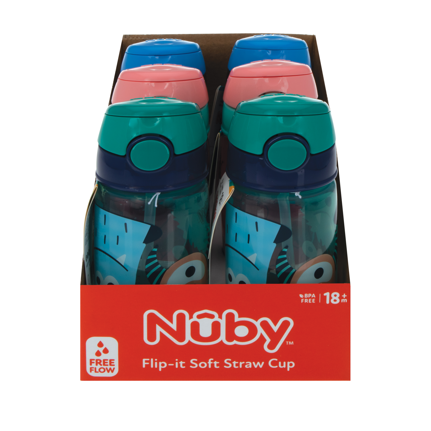 slide 2 of 2, Nuby Flip-It Active Soft Straw Cup Assorted, 14 oz