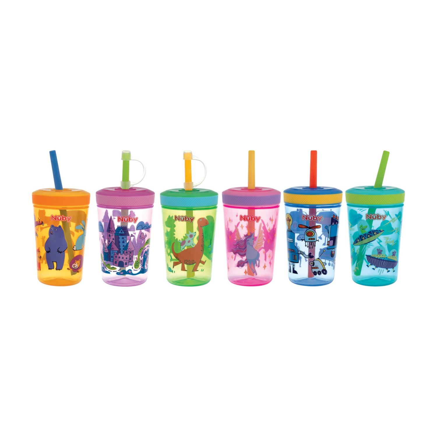 slide 4 of 8, Nuby Thirsty Kids Sip-It Swirler Cup Assorted, 2pk, 2 ct