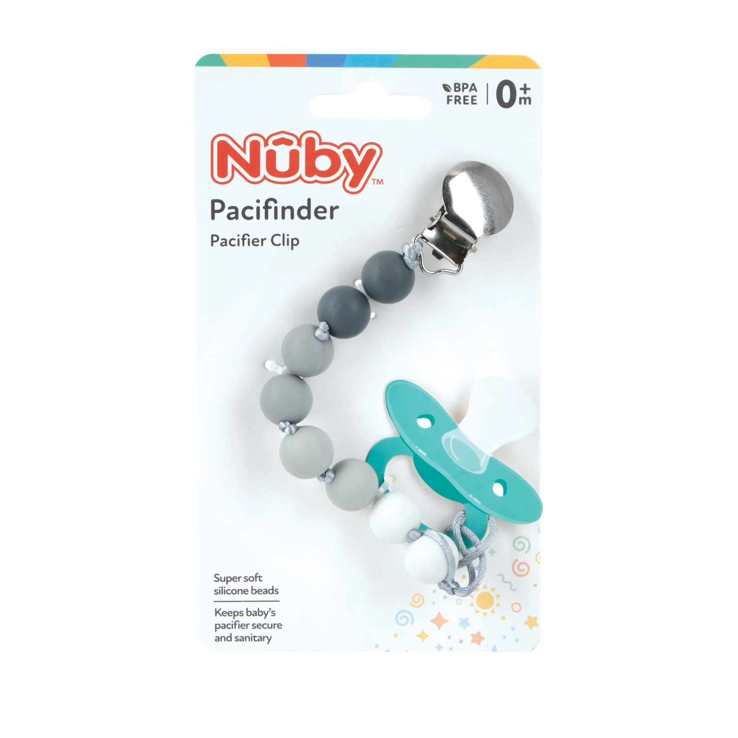 slide 4 of 4, Nuby Silicone Beaded Pacifinder - Gray, 1 ct
