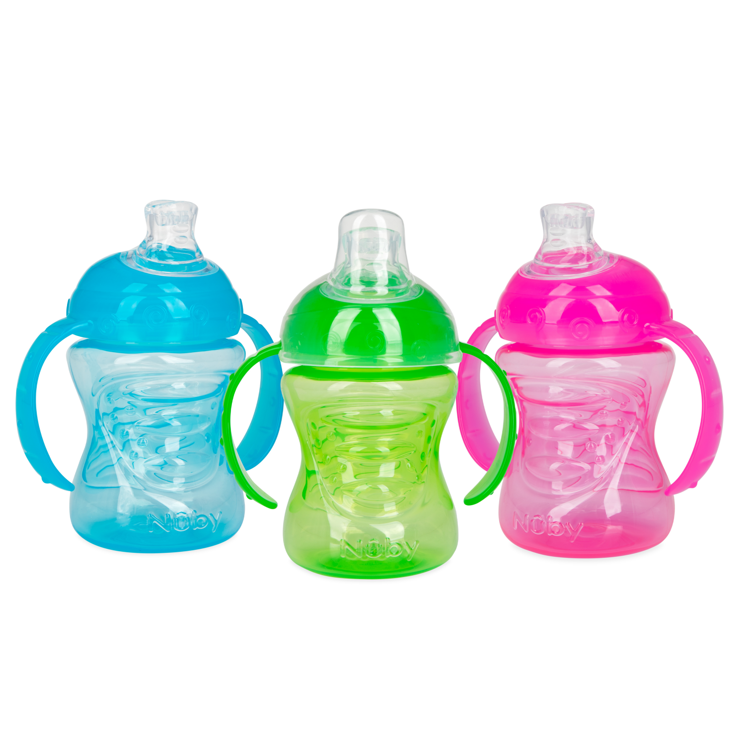 slide 2 of 2, Nuby 2 Handle Cup w/Soft Silicone Spout, 8 oz