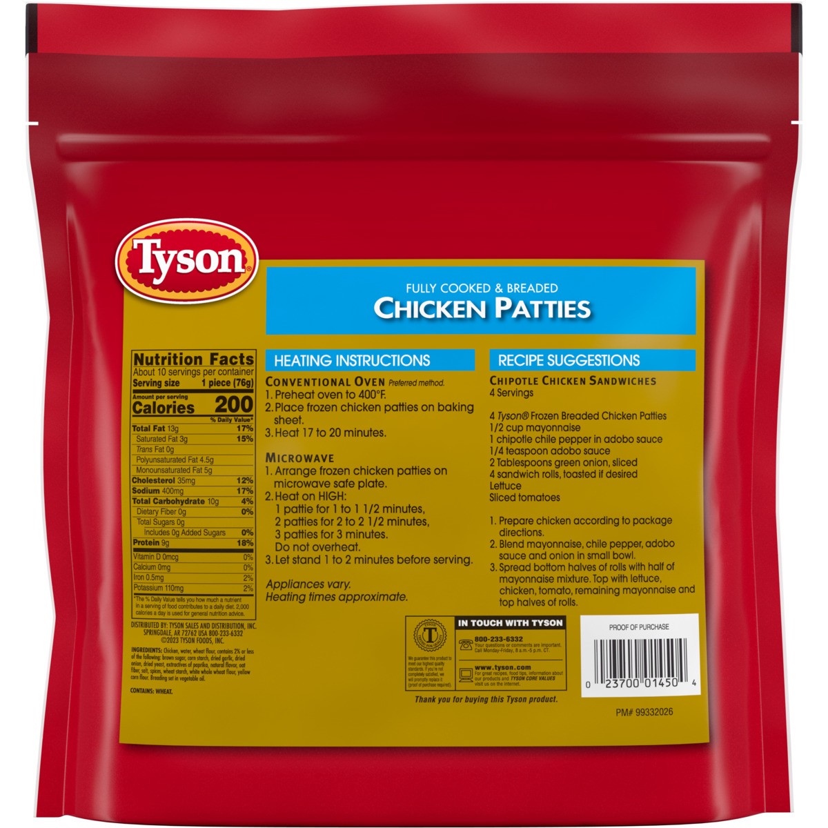 slide 5 of 6, Tyson All Natural Chicken Breast Patties - Frozen - 26oz, 26 oz