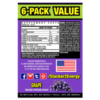 slide 11 of 13, Stacker 2 B12 10,000% Energy Shots Grape flavor - 6 ct, 6 ct