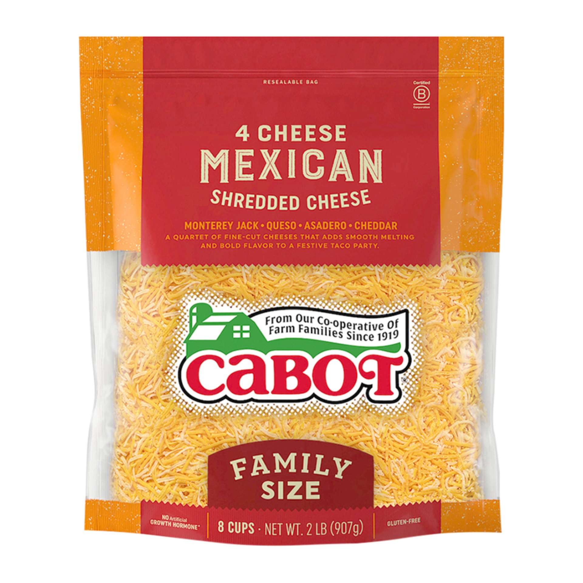 slide 1 of 3, Cabot 4 Cheese Mexican Shredded Cheese, 2 lb