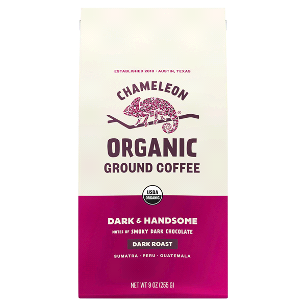 slide 1 of 9, Chameleon Cold-Brew Organic Dark & Handsome Ground Coffee, 9 oz