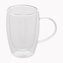 Double Wall Glass Latte Mug, Clear, 14.5 Oz.