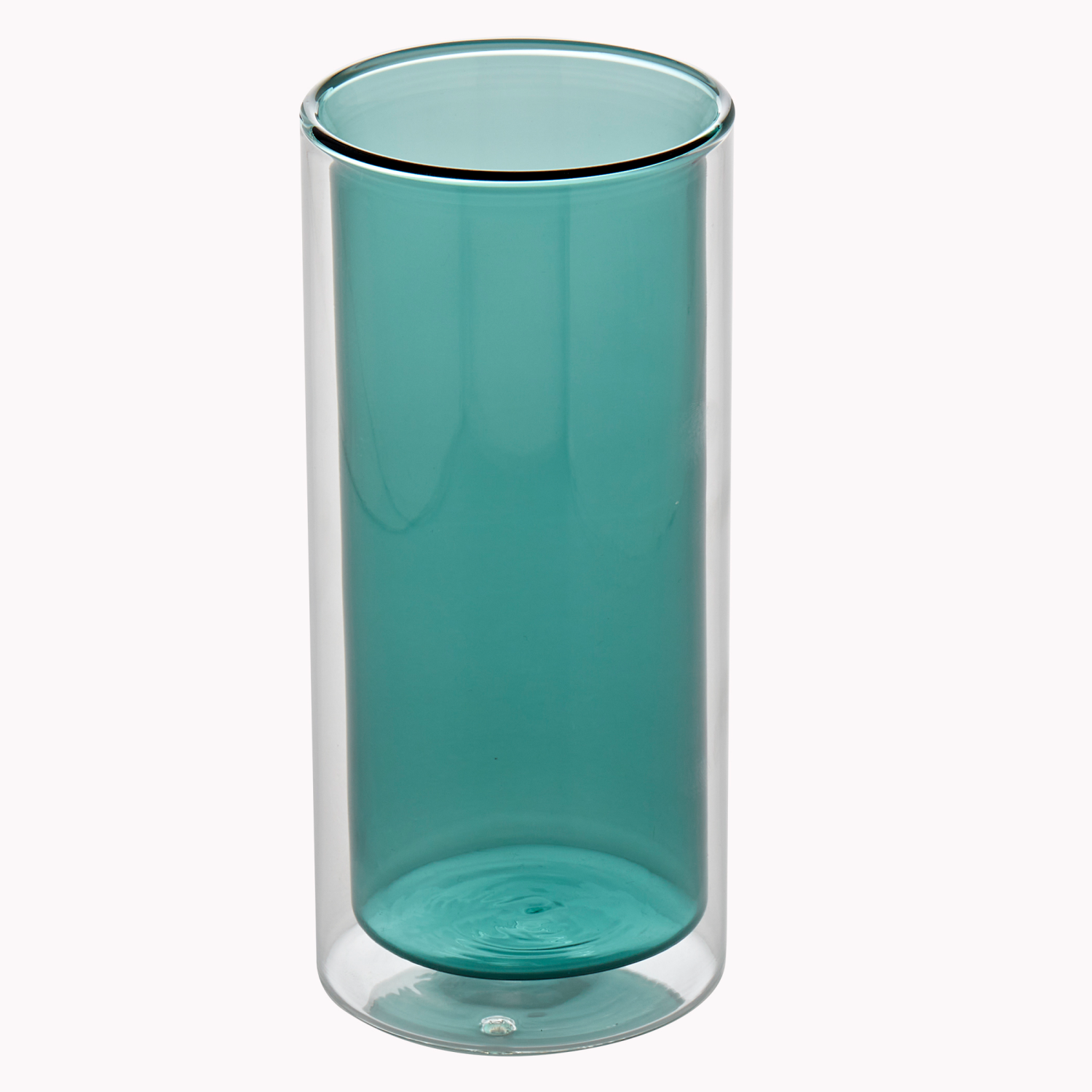 slide 1 of 1, Double Wall Highball Glass, Teal, 16 Oz., 16 oz