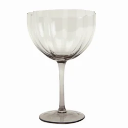 Scalloped Coupe Glass, Smoke, 17 Oz.