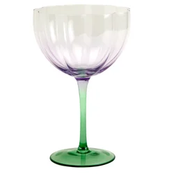 Scalloped Coupe Glass, Green, 17 Oz.