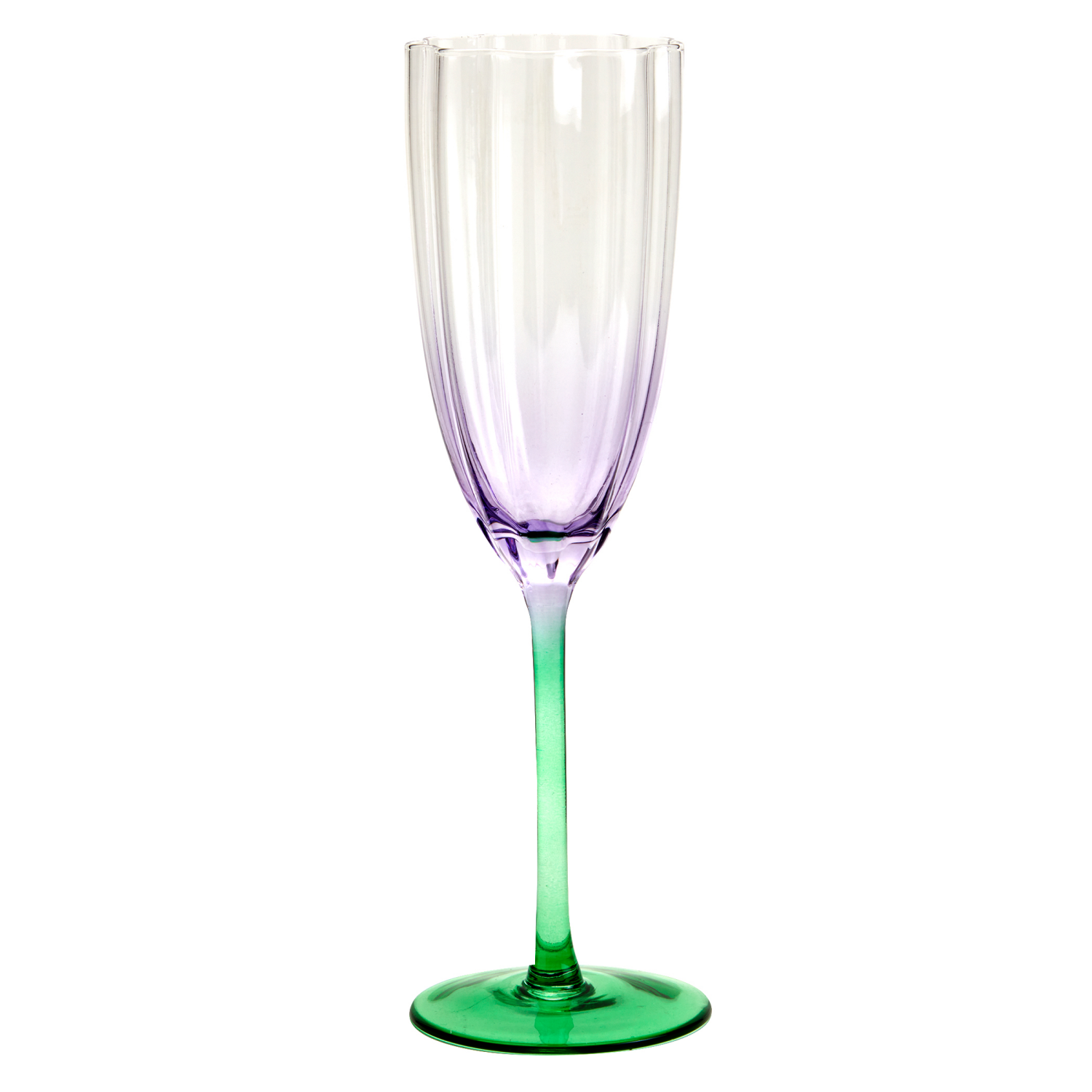 slide 1 of 1, Scalloped Champagne Glass, Green, 11 Oz., 11 oz