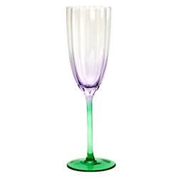 Scalloped Champagne Glass, Green, 11 Oz.