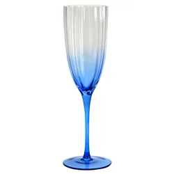 Scalloped Champagne Glass, Blue, 11 Oz.