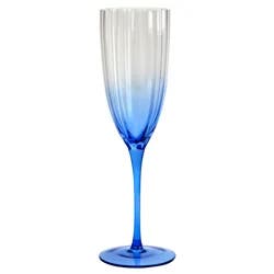 Scalloped Champagne Glass, Blue, 11 Oz.