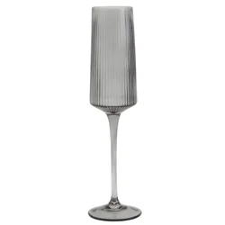 Ridge Champagne Glass, Smoke, 7.8 Oz.