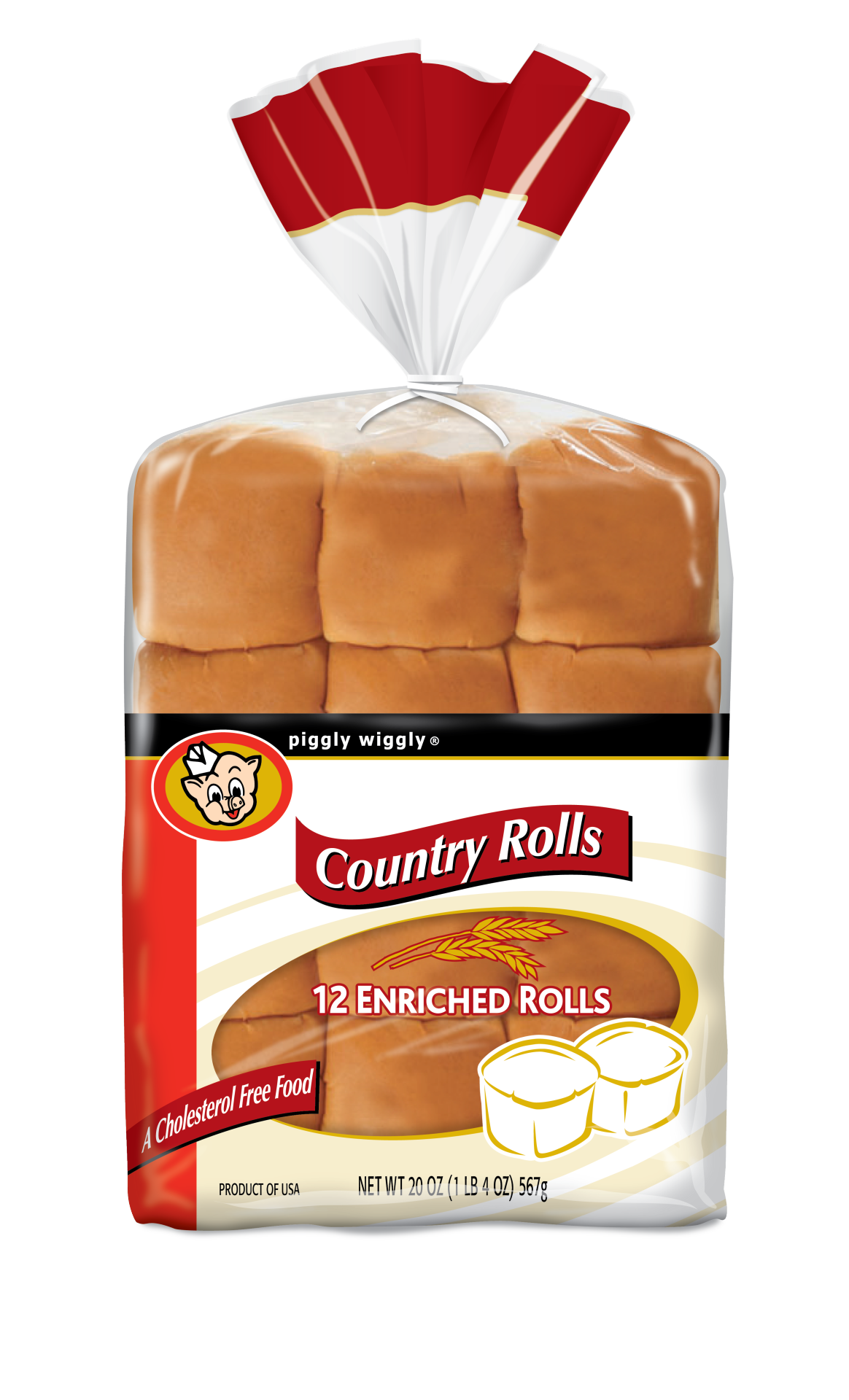 slide 1 of 1, Piggly Wiggly Ovenfresh Country Rolls, 20 oz