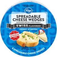 slide 1 of 1, Kroger Swiss Flavored Spreadable Cheese Wedges, 4.94 oz