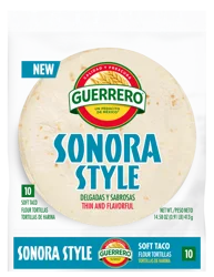 Guerrero Sonora Style Flour Tortillas, Burrito Size, 8 Count