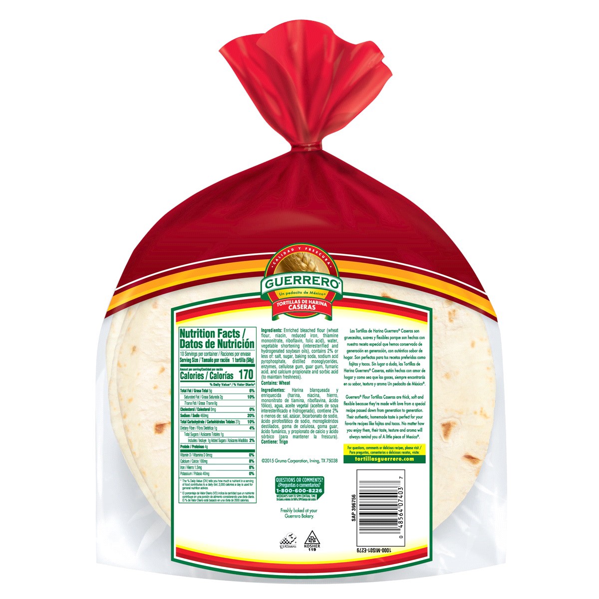 slide 2 of 2, Guerrero Soft Taco Flour Tortillas 10 ea, 10 ct