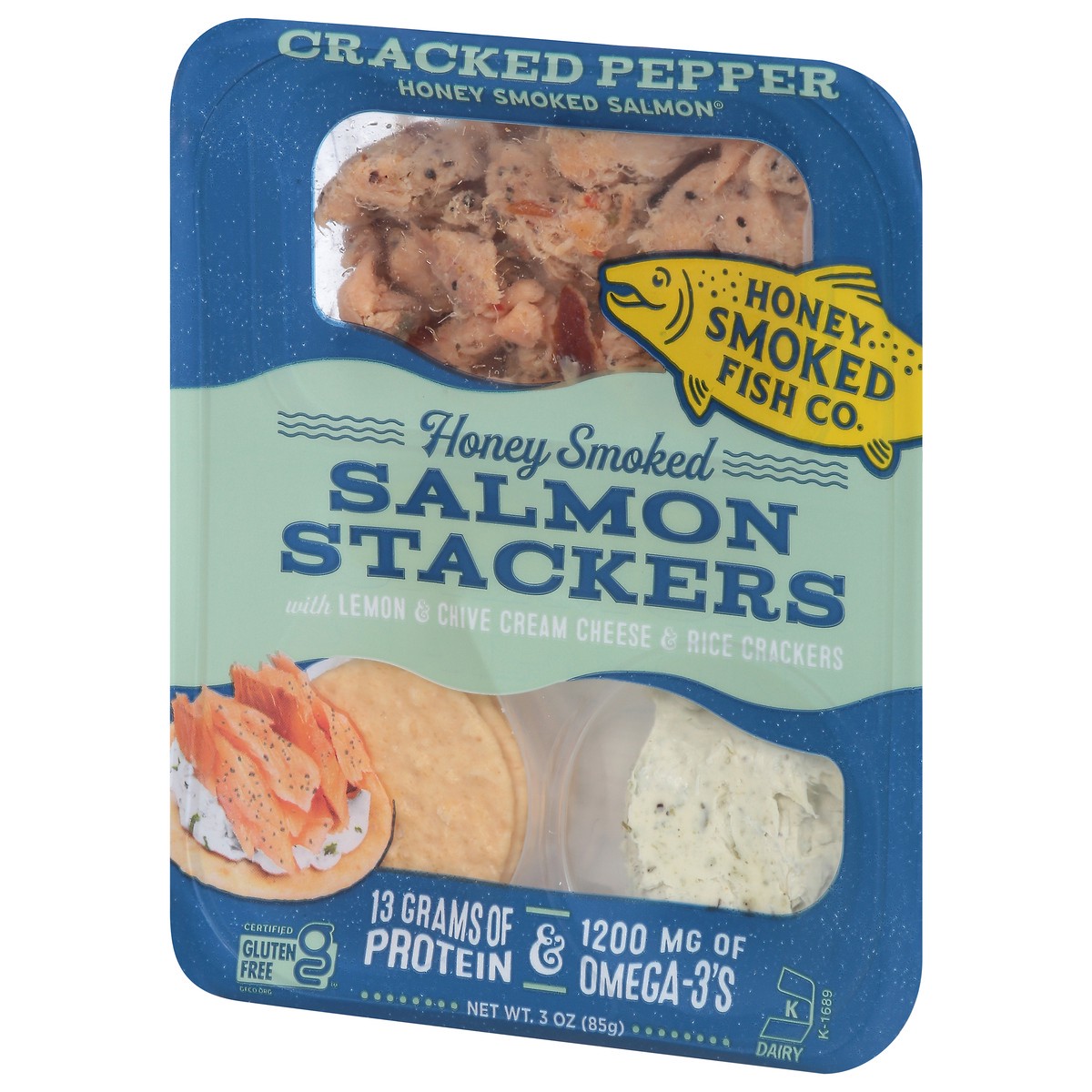 slide 7 of 9, Honey Smoked Fish Co. Honey Smoked Stackers Cracked Pepper, 3 oz
