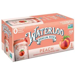 Waterloo Peach Sparkling Water - 8 ct
