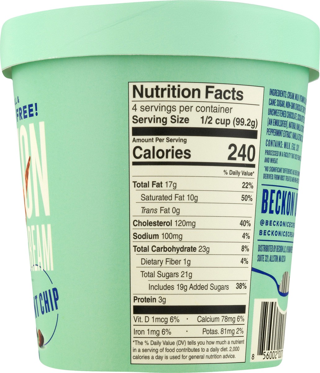 slide 2 of 12, Beckon Lactose Free Mint Chip Ice Cream 1 pt, 16 fl oz