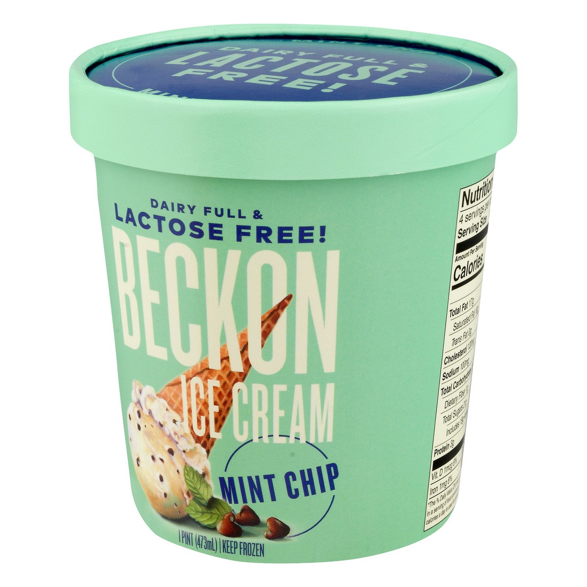 slide 11 of 12, Beckon Lactose Free Mint Chip Ice Cream 1 pt, 16 fl oz