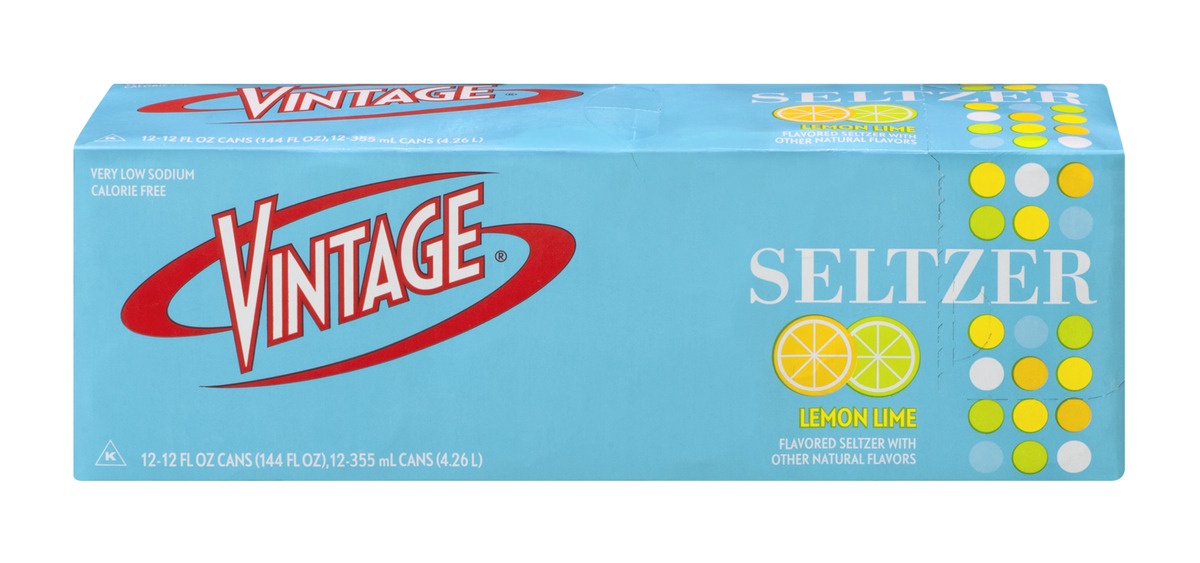 slide 1 of 1, Vintage Seltzer Lemon Lime - 12 ct; 12 fl oz, 12 ct; 12 fl oz