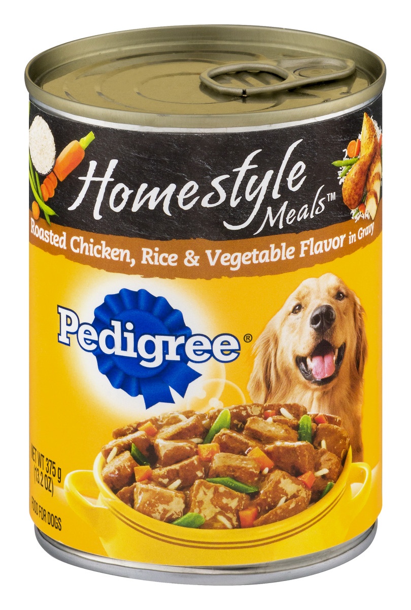 slide 1 of 7, Pedigree Wet Dog Food Homestyle Chicken Rice Vegetable, 13.2 oz