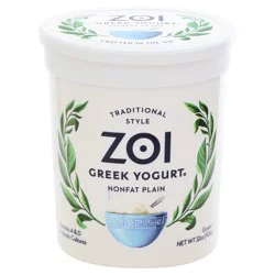 Zoi Traditional Style Greek Nonfat Plain Yogurt 32 oz