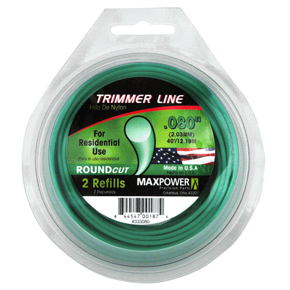 slide 1 of 1, MaxPower Round 0.080" Trimmer Line, 40 ft