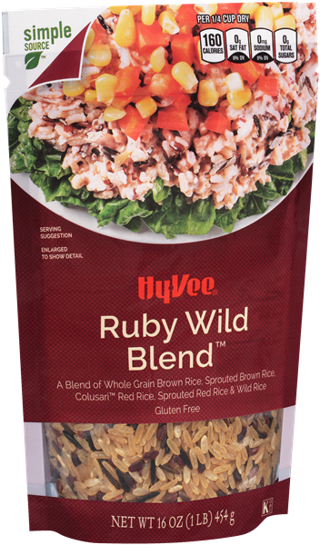 slide 1 of 1, Hy-Vee Ruby Wild Blend Rice, 16 oz