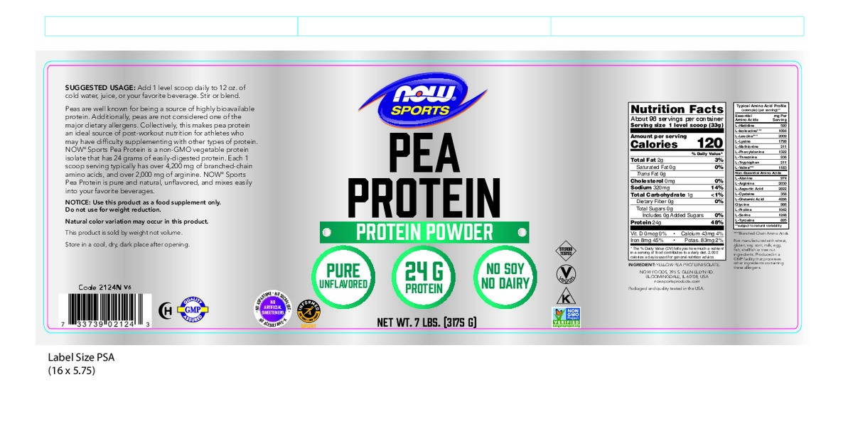 slide 2 of 8, NOW Sports Nutrition, Pea Protein 24 g, Fast Absorbing, Unflavored Powder, 7-Pound, 7 lb