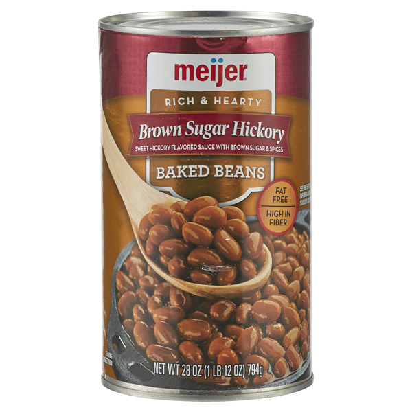 slide 1 of 1, Meijer Rich & Hearty Brown Sugar Hickory Baked Beans, 28 oz