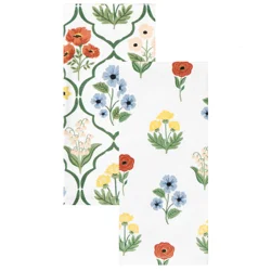 Meijer Corporate Seasonal MCS Spring Garden Trellis Coordinate 2pc Kitchen Towel, 14 in x 21 in